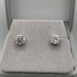 4.16ct lab grown diamond stud earrings in 18K white gold