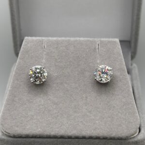 4.16ct lab grown diamond stud earrings in 18K white gold