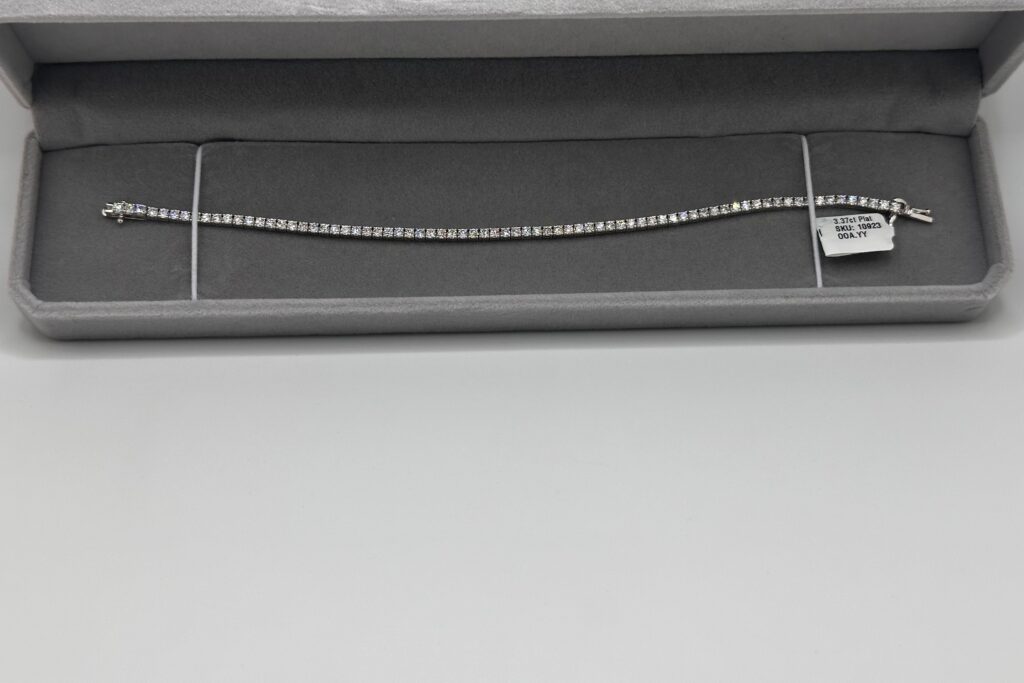 Platinum tennis bracelet with round brilliant lab grown diamonds