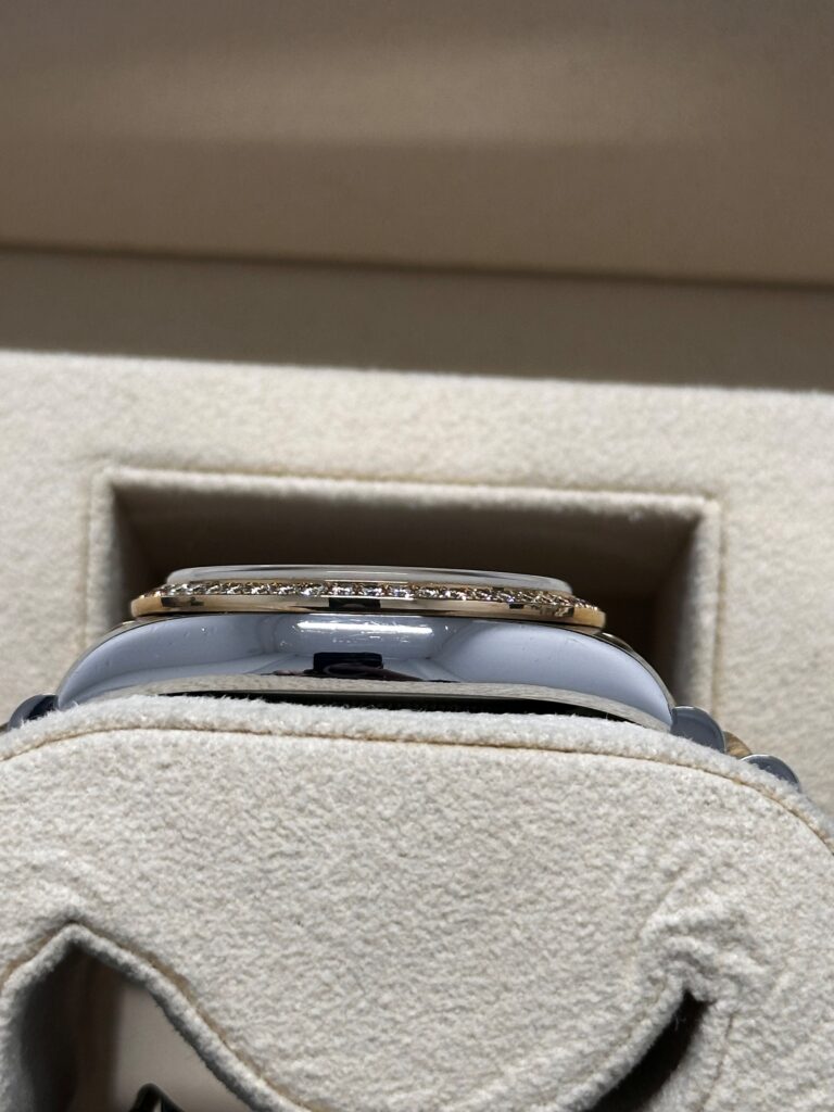 Side view of Rolex Datejust diamond dial