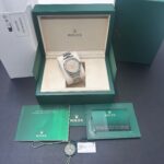 Rolex Oyster Perpetual Beige dial full set image of box and papers