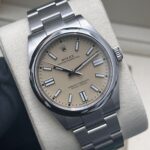 Close up of Rolex Beige dial