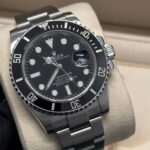 Rolex submariner date black dial close up