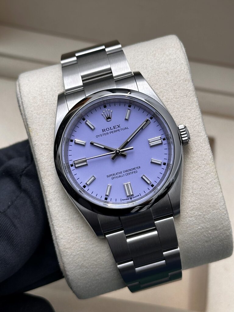Rolex Oyster Perpetual Lavender dial for sale