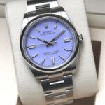 Front view of Rolex Oyster Perpetual Lavender dial
