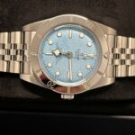 Tudor Black Bay Blue dial close up in box