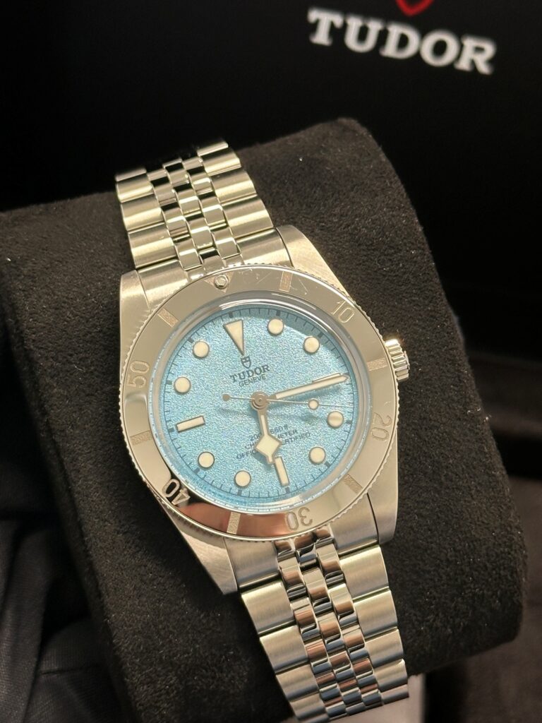 Tudor Black Bay Blue dial close up