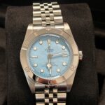 Tudor Black Bay Blue dial close up front view