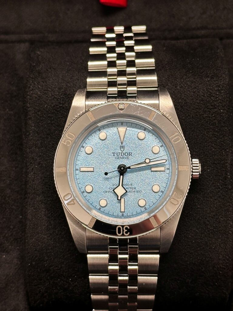Tudor Black Bay Blue dial close up