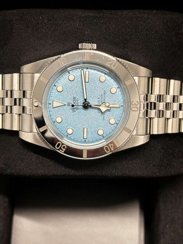 Tudor Black Bay Blue dial close up for sale