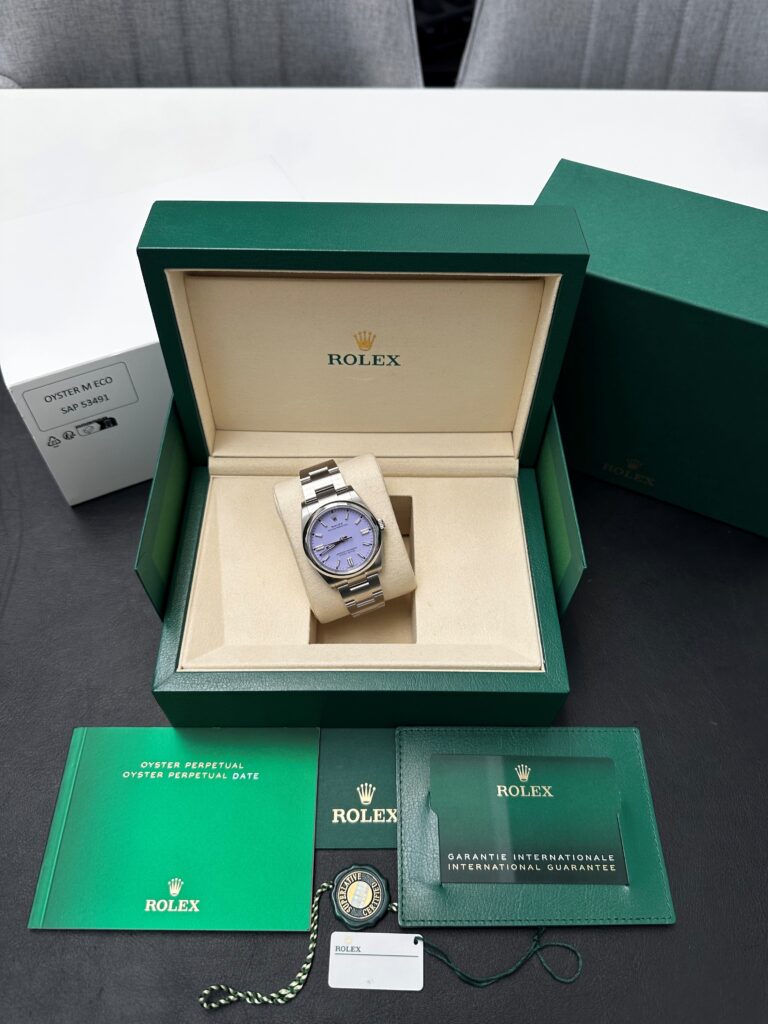 Rolex Oyster Perpetual Lavender in box with papers
