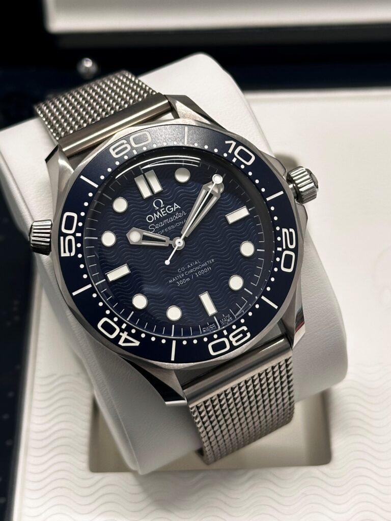 Close up of Omega Seamaster