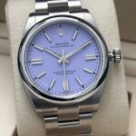 Close up of Rolex Lavender dial 41mm