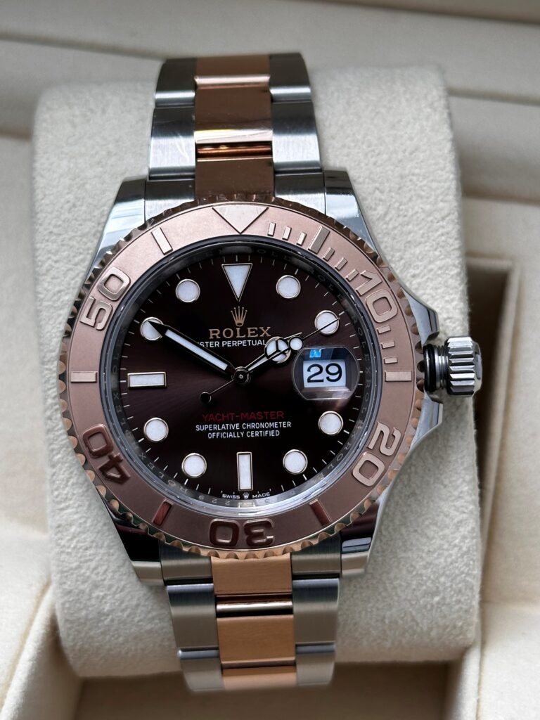 Close up of Rolex Yachtmaster Chocolate dial
