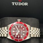 Tudor Black Bay burgundy bezel aluminium insert detail