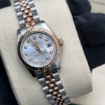 Rolex Datejust 26 179171 silver diamond dial steel rose gold