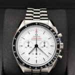 Omega Speedmaster white dial Moonwatch front view