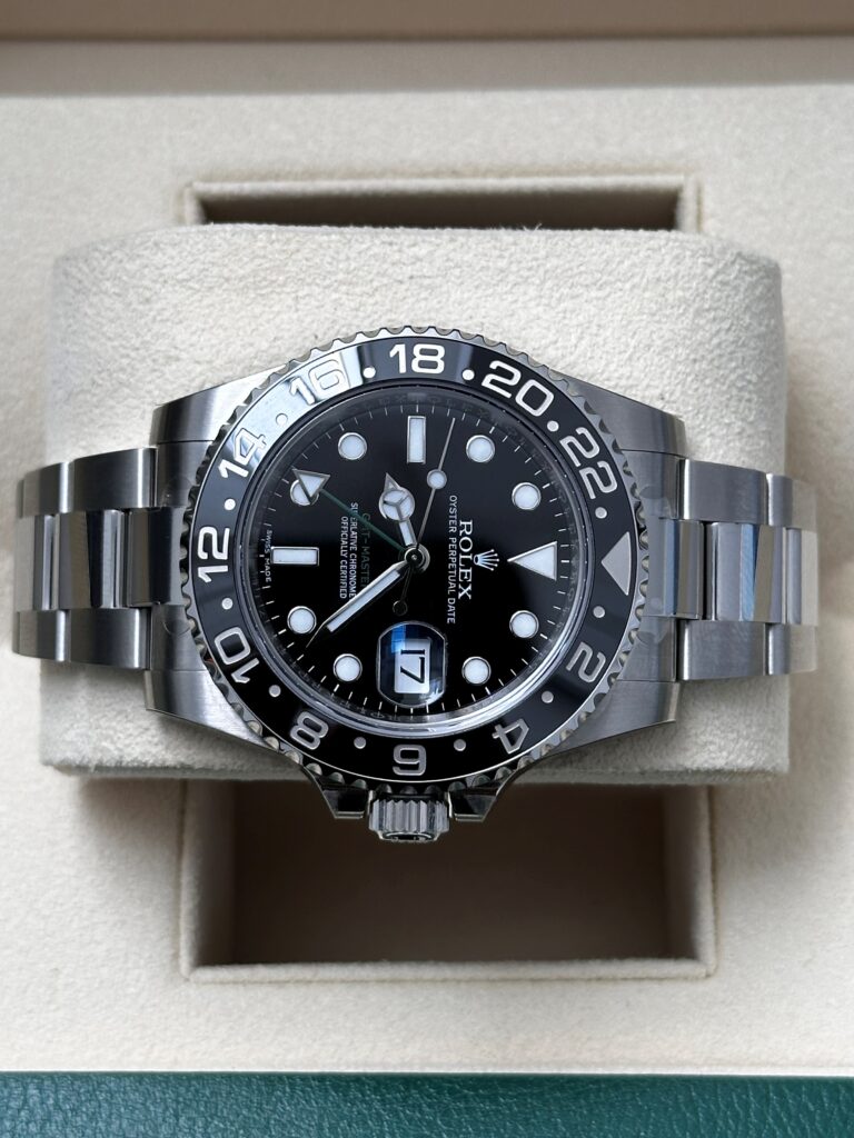 Side view of Rolex GMT in box