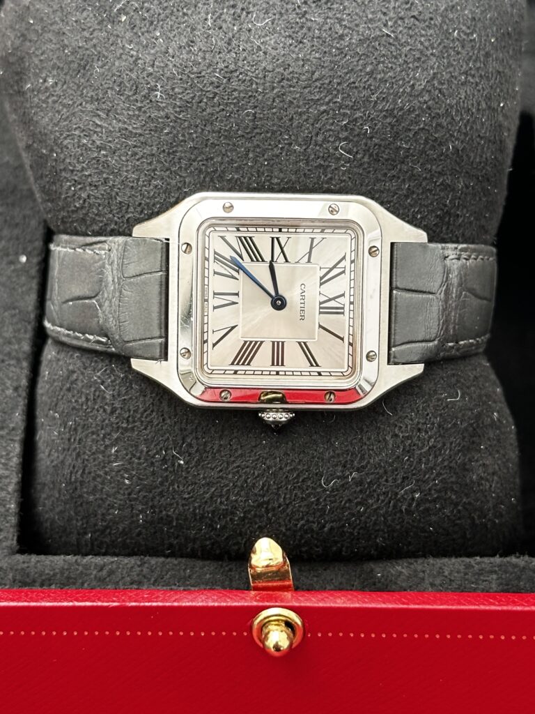 Cartier Santos Dumont blue cabochon crown