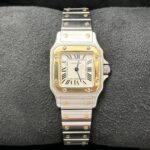 Cartier Santos Galbée W20012C4 white dial steel and gold