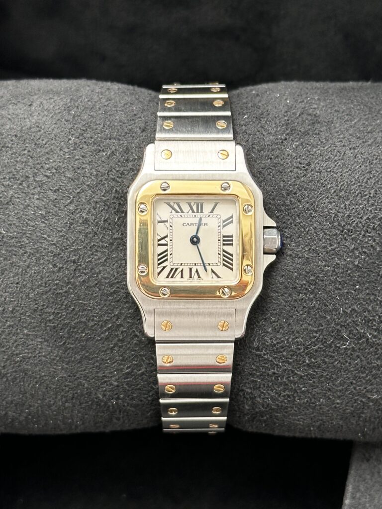 Cartier Santos Galbée W20012C4 white dial steel and gold