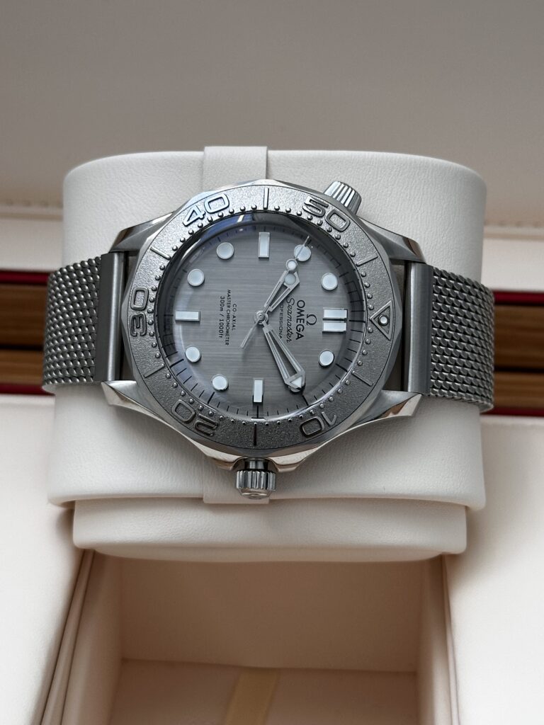Omega Seamaster grey dial luxury dive watch