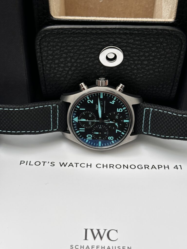 IWC IW388108 black dial with green accents