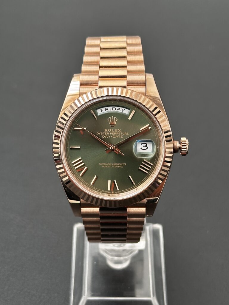 Rolex Day-Date olive dial luxury watch