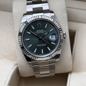 Rolex Datejust 41 126334 Mint Green Dial Watch 2024 Oyster Bracelet Full set