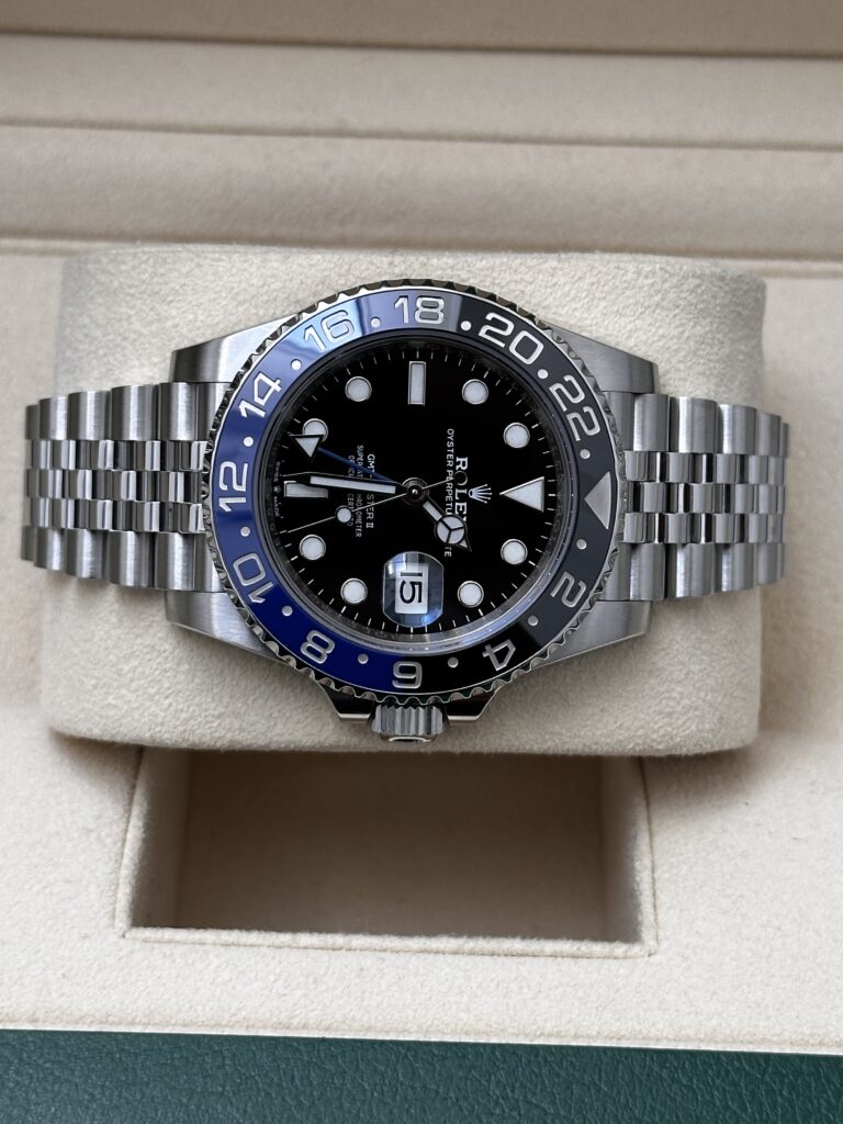 Rolex GMT-Master II 126710BLNR close up