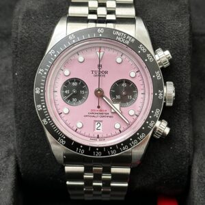 Tudor Black Bay Chronograph Miami 79360N pink dial front view