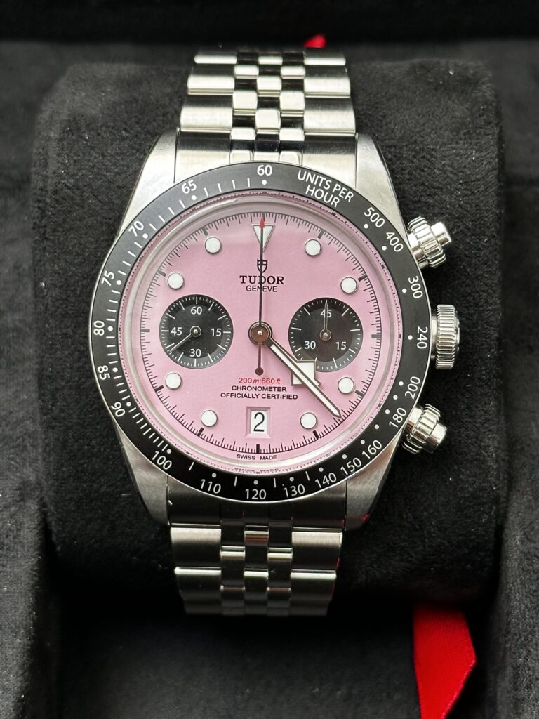 Tudor Black Bay Chronograph Miami 79360N pink dial front view