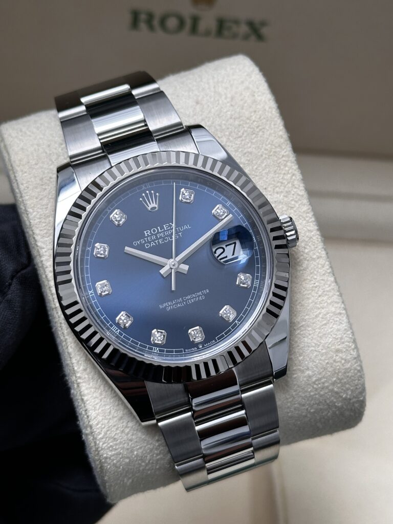 Rolex Datejust 41 fluted white gold bezel