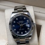 Rolex Datejust 41 blue dial diamonds